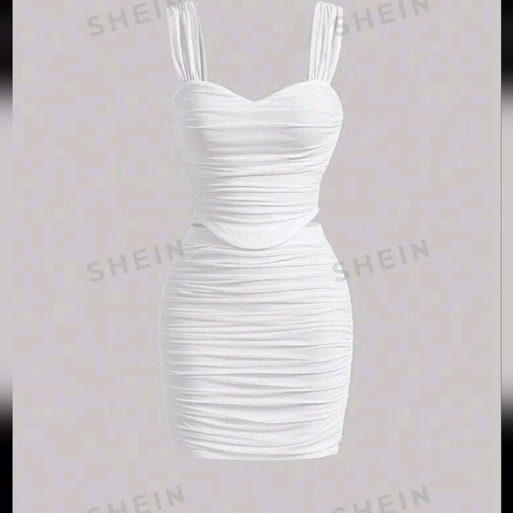 Women's 2pcs/Set Knitted Top And Pleated Skirt